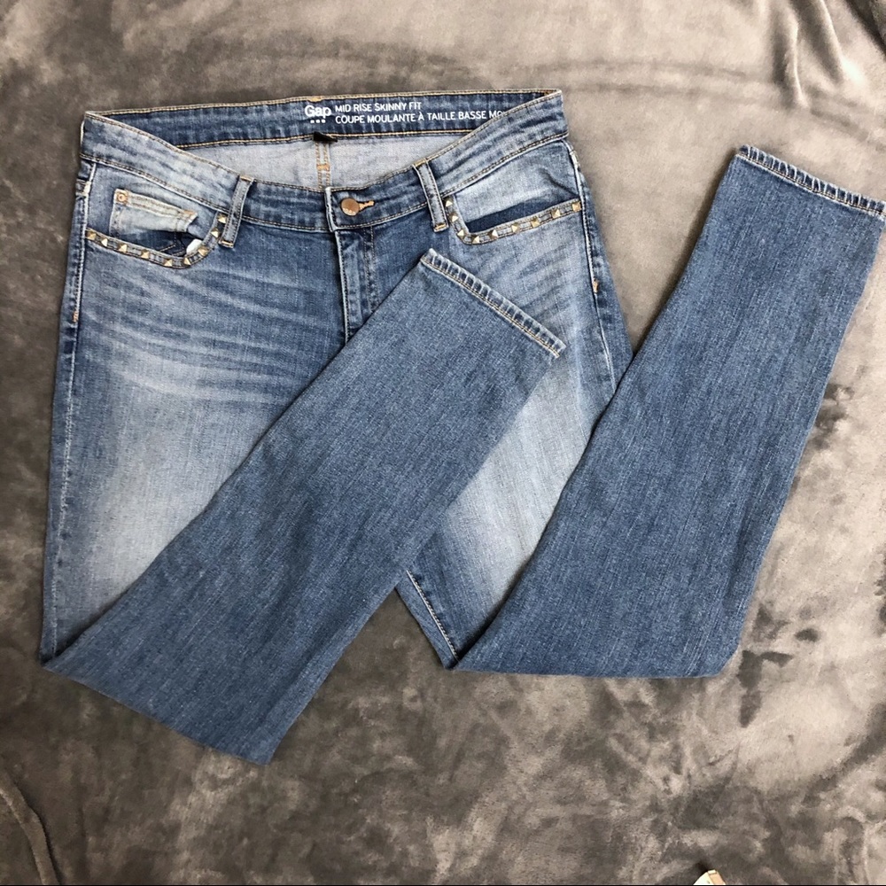 Gap Studded Light Wash Skinny Jeans